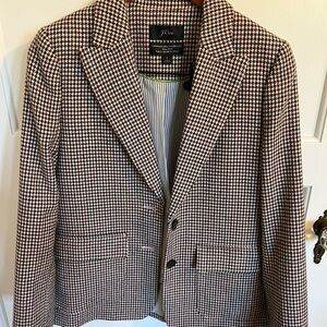 J. Crew Houndstooth Fabric in Black, Red, and White